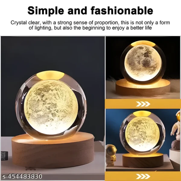 3D Moon Crystal Ball Night Lamp - Image 3