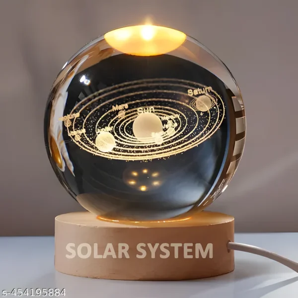 3D Solar Crystal Ball Night Lamp